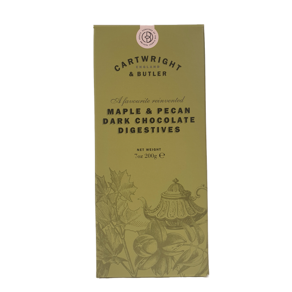 Maple & Pecan Dark Chocolate Digestives in carton