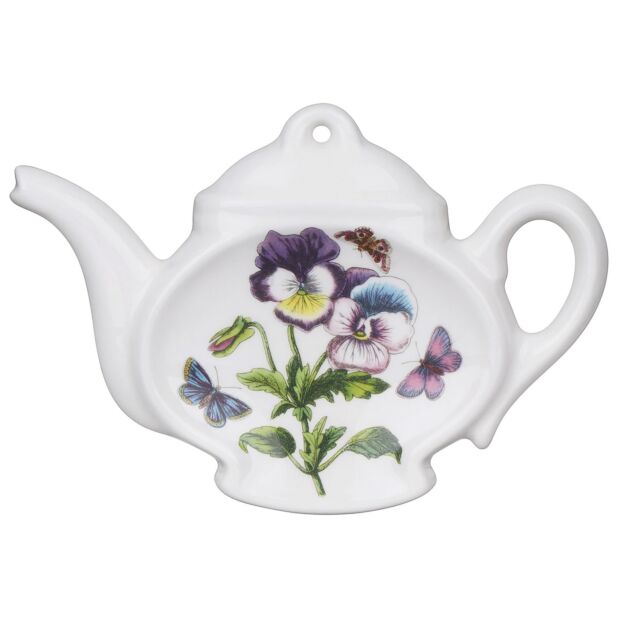 Porcelain Tea bag holder Pansy